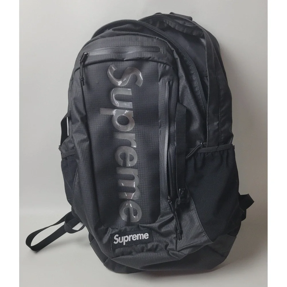Supreme Backpack Black Cordura Eco Fabric Ripstop TPU Logo SS21